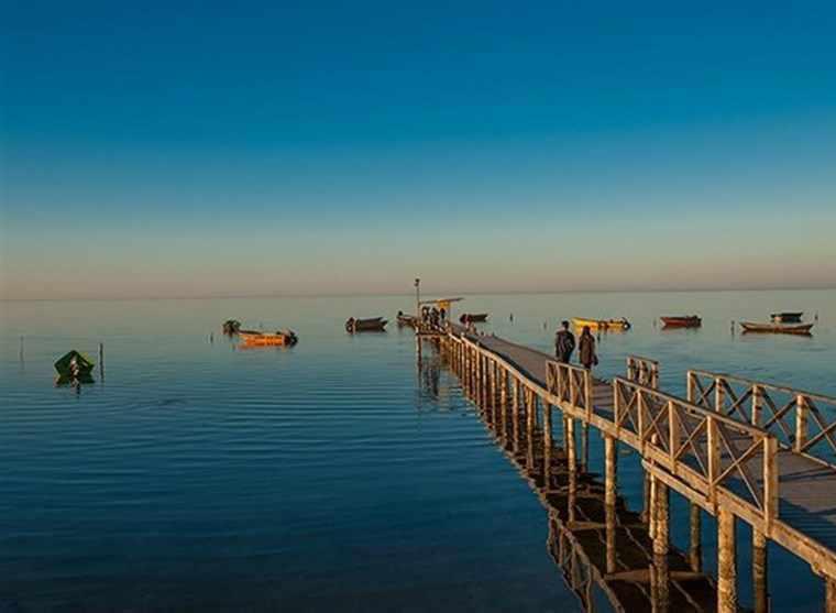 اسکله بندر گز، چهره زیبای دریای خزر در غروب آفتاب